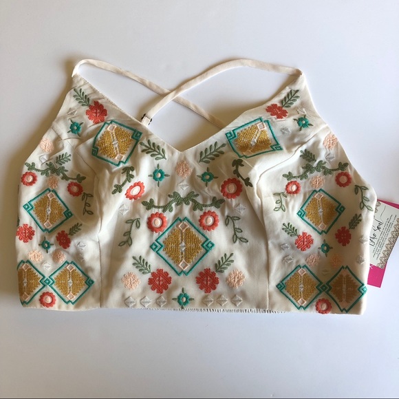 Xhilaration Tops - Xhilaration Boho Ivory Embroidered Crop Top, NWT